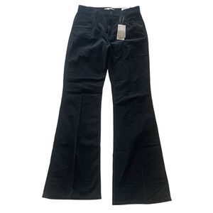New MNG Black Corduroy High Rise Flare Leg Long Pants Women’s Size 8 EUR 40 Tall
